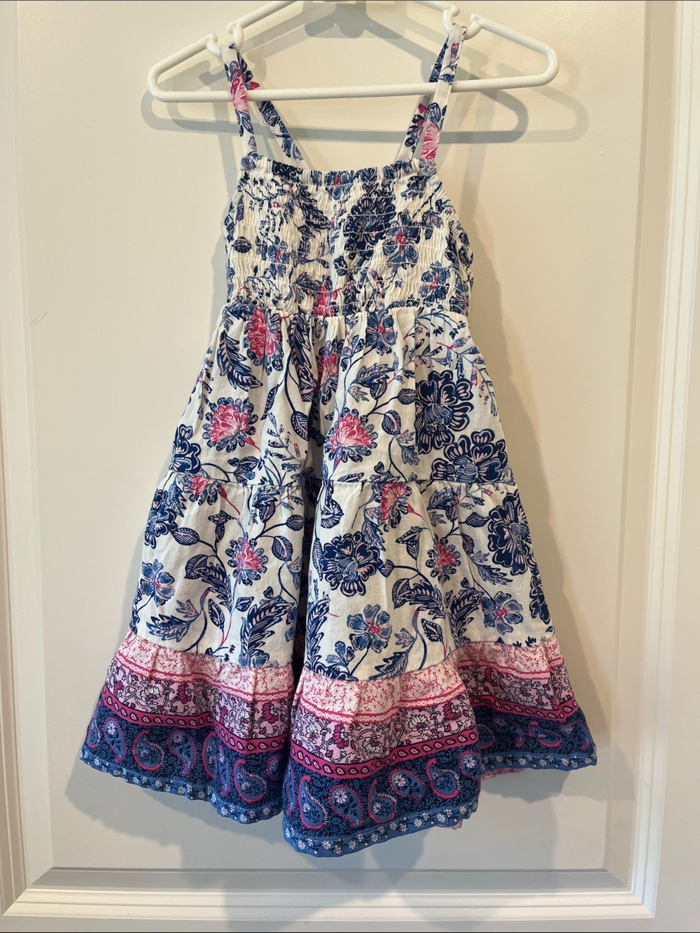 Old Navy White Sundress with Blue and Pink Floral Print